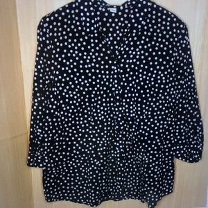 Black and White Polka Dot Women's Blouse